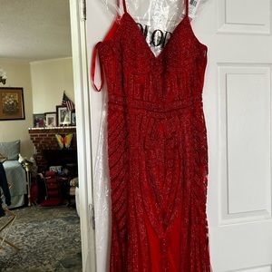Red jeweled dress